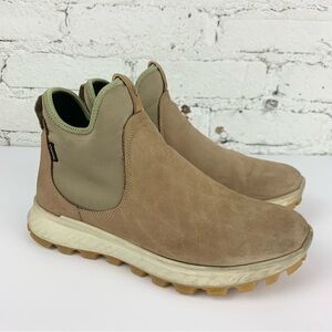 Ecco Ecostrike Chelsea Tan Nubuck Leather Pull On Boots 7